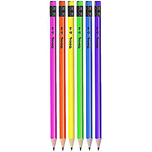 Parastais zīmulis HB ar dzēšgumju NEON COLORINO