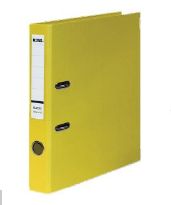 Папка-регистр DATEX CLASSIC, A4, 50 мм, желтая