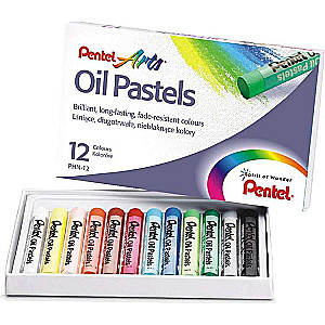Eļļas krītiņi Pentel Oil Pastels, 12 krāsas