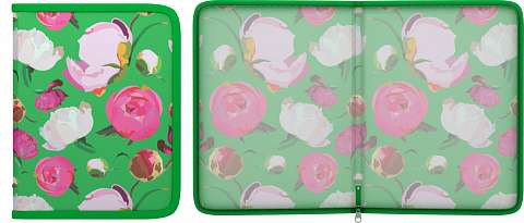 Plastmasas mapīte ar rāvējslēdzēju ErichKrause Peonies, A5+