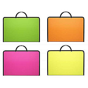 Plastmasas mapīte ar rāvējslēdzēju un rokturiem ErichKrause® Diagonal Neon, A3, assorti