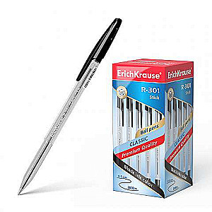 Kugļpildspalva ErichKrause R-301 Classic Stick 1.0, tintes krāsa melna