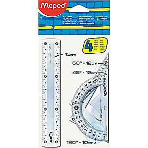 MAPED Mini Kit lineālu komplekts 4 priekšmeti