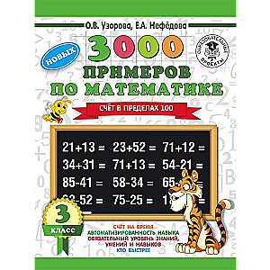 3000 jaunu piemēru matemātikā. 3. klase. Skaitīšana līdz 100