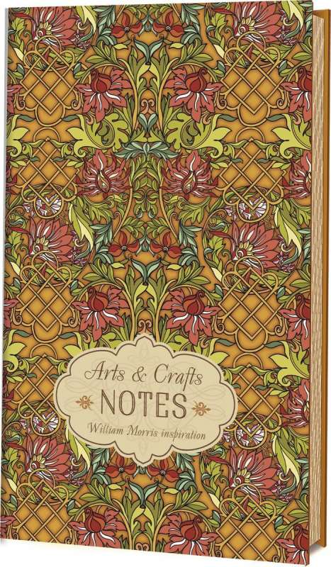 Записная книжка Arts and Crafts NOTES по мотивам работ Уильяма Морриса (желто-алая)