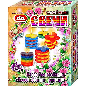 Komplekts Slāņveida sveces Taureņi - ziedi
