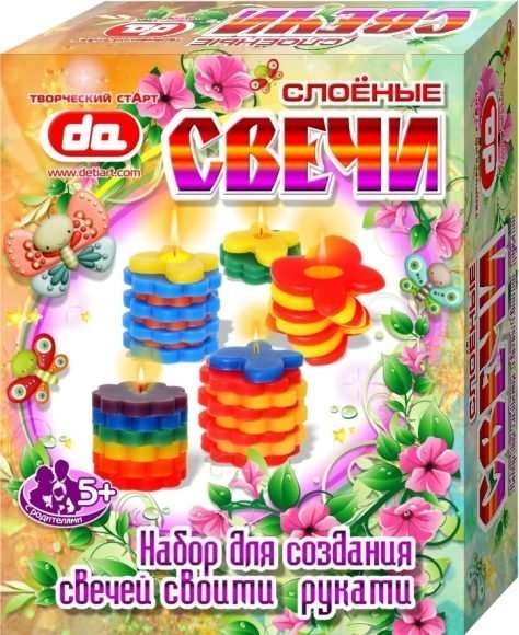 Komplekts Slāņveida sveces Taureņi - ziedi