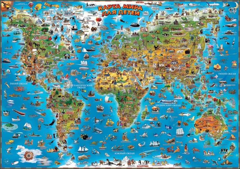 Attīstošs plakāts "Pasaules karte bērniem"