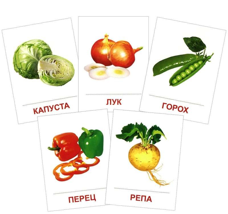 Овощи. Раздаточные карточки