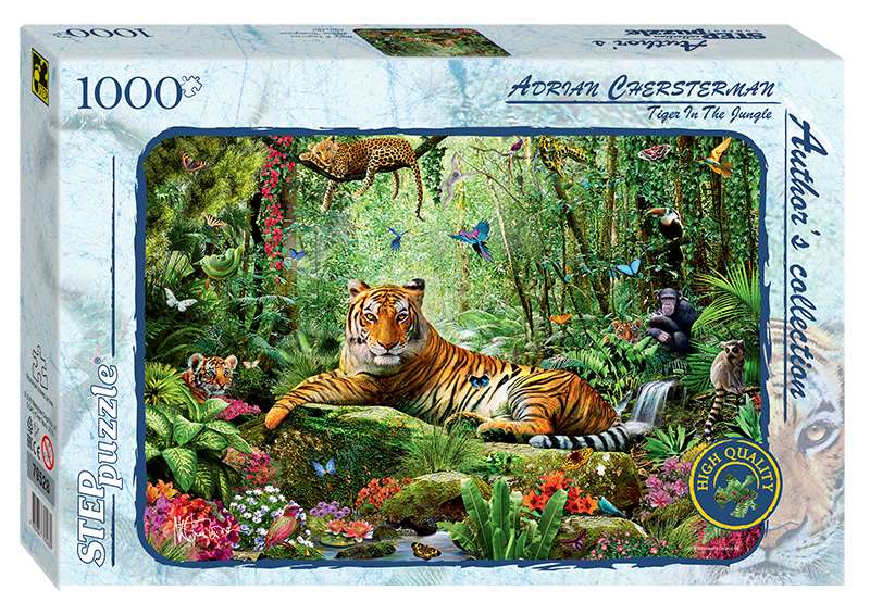 Мозаика "puzzle" 1000 "Тигр в джунглях"