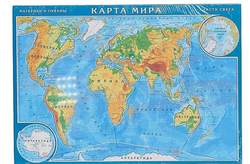 Karte-puzle "Pasaule"