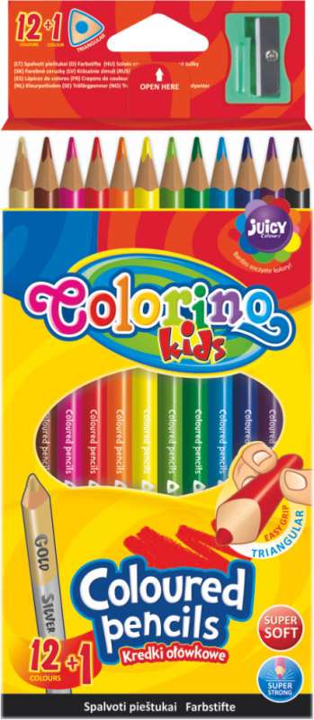 Krāsainie zīmuļi COLORONO Kids 12+1 krāsas