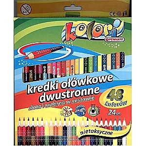 Krāsainie zīmuļi Penmate, divpusēji, trīsstūrveida, 24=48 krāsas