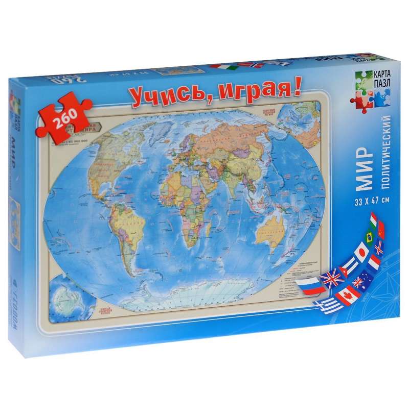 Karte-puzzle "Politiska pasaule"
