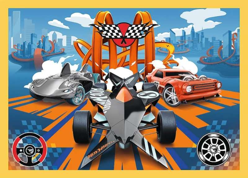 Puzle 4in1 Trefl: Hot Wheels transportlīdzekļi