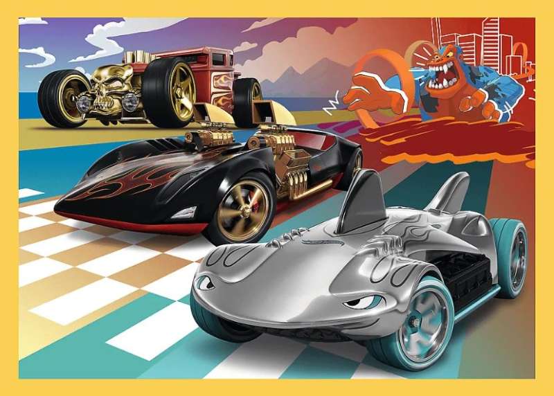 Puzle 4in1 Trefl: Hot Wheels transportlīdzekļi