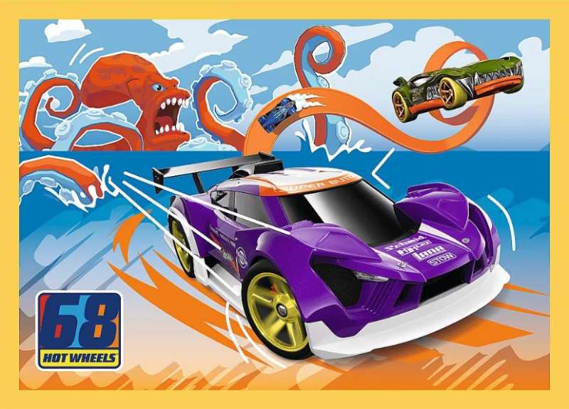 Puzle 4in1 Trefl: Hot Wheels transportlīdzekļi