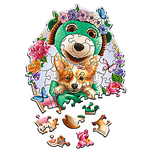 Puzle 50 Wood Craft Junior Trefl: Happy Trefliks