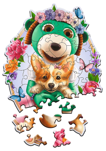 Puzle 50 Wood Craft Junior Trefl: Happy Trefliks