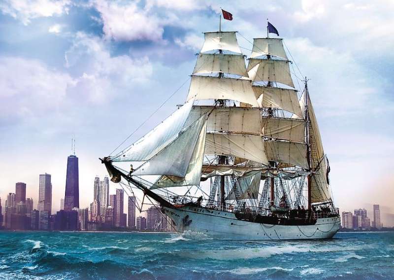 Puzle 500 Trefl: Sailing against Chicago