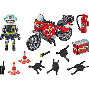 Playmobil - City Action: ugunsdzēsēju motocikls un naftas noplūde
