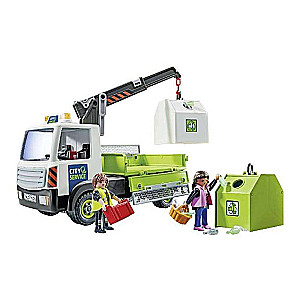Konstruētājs - Playmobil stikla pārstrādes kravas automašīna ar konteineru