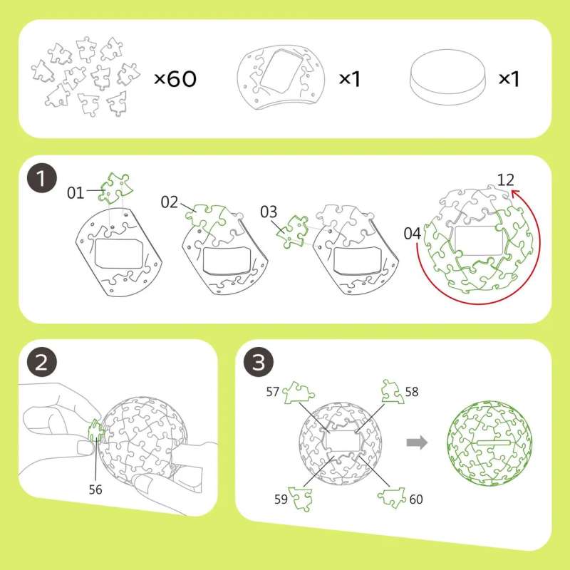 3D Puzle-kasīte + 10 stundas par naudu. Panda. 60 detaļas