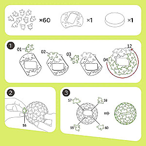 3D Puzle-kasīte + 10 stundas par naudu. Panda. 60 detaļas