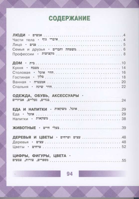 Ivrit-krievu vārdnīca bērniem attēlos