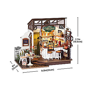 3D saliekamā miniatūra ROBOTIME - kafejnīcas miniatūru māja
