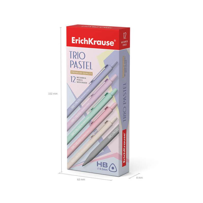 Zīmulis mehāniskais ERICHKRAUSE Trio Pastel 0.5mm, HB