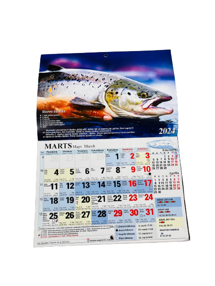 Настенный календарь А5 2024 года Рыбалка