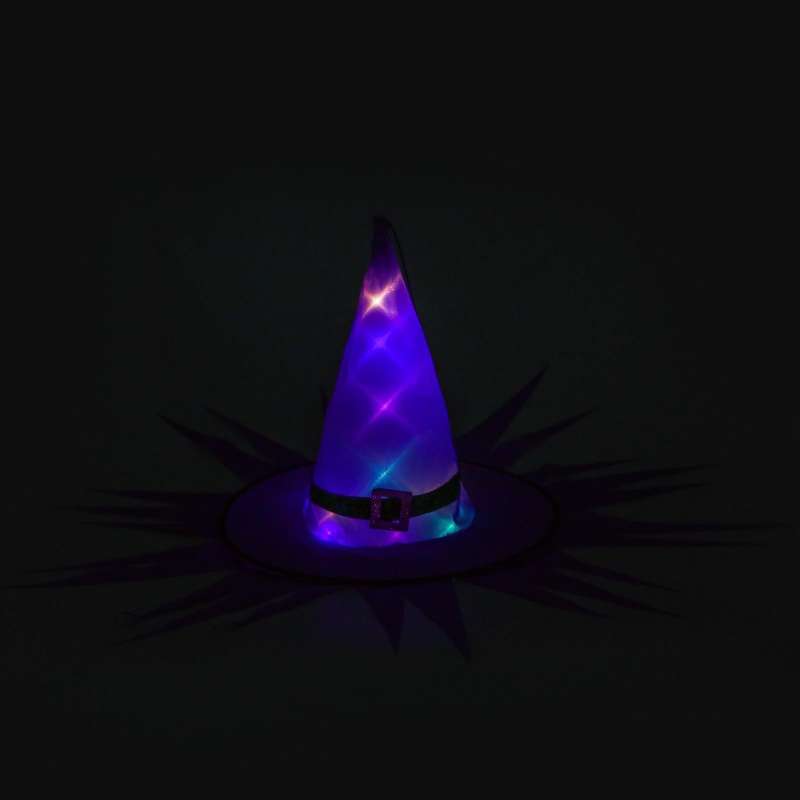 Карнавальная шляпа -  Хеллоуин с диодами, фиолетовый