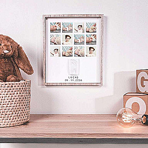 Baby Art First Year Print Frame komplekts bērnu pēdu/roku nospiedumu izgatavošanai, koka