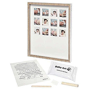 Baby Art First Year Print Frame komplekts bērnu pēdu/roku nospiedumu izgatavošanai, koka