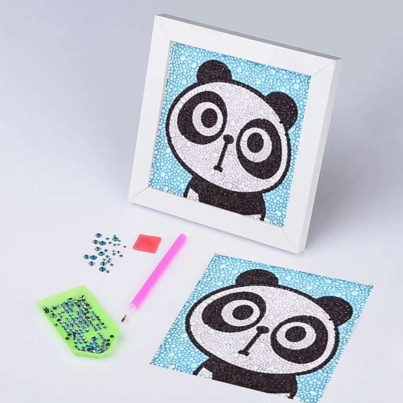  Dimanta mozaīka 15x15 cm ar foto rāmi Pārsteigtā Panda