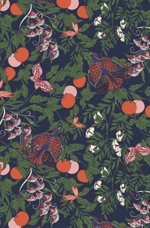 Dienasgrāmata William Morris Inspiration rozā un pelēkās lapas