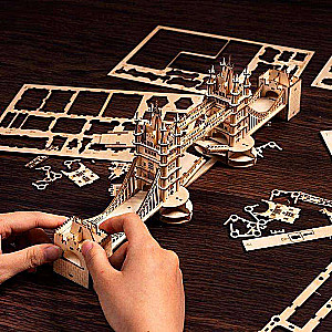 Koka 3D puzle ROBOTIME Tower Bridge, 113 detaļas