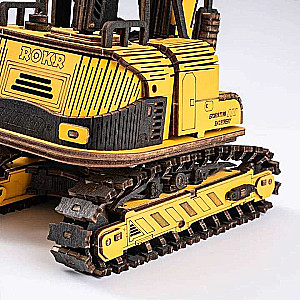 Koka 3D puzle ROBOTIME Ekskavators, 395 detaļas