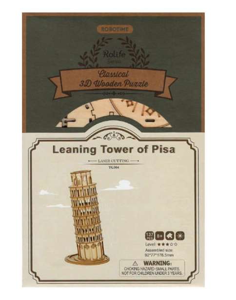 Деревянный 3D пазл ROBOTIME Пизанская башня, 137 деталей