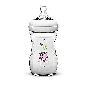 Philips Avent Natural Hippo barošanas pudelīte, 260 ml, 1M+