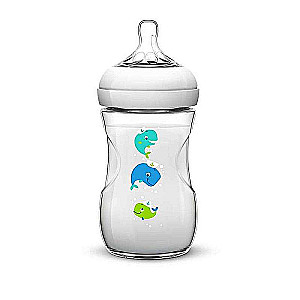 Philips Avent barošanas pudele Natural Whale 260 ml, 1M+