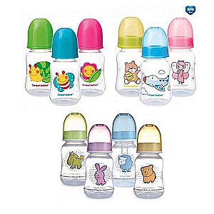 CANPOL BABIES pudele 120ml ar silikona knupīti 0m+