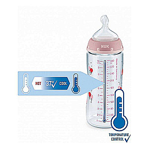 NUK Firs Choice PP pudele ar temperatūras kontroles indikatoru 300ml ar lateksa knupīti 0-6m