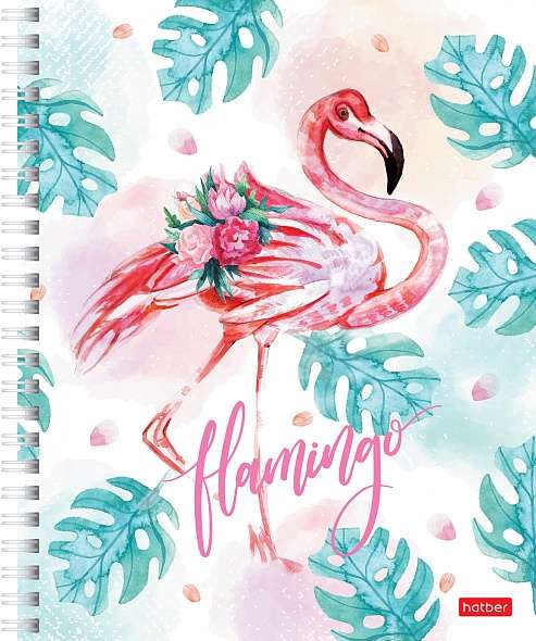 96 lapu A5 formāta piezīmju grāmatiņa - Flamingo