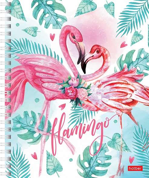 96 lapu A5 formāta piezīmju grāmatiņa - Flamingo