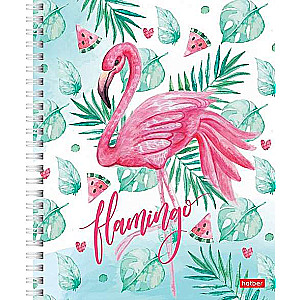 96 lapu A5 formāta piezīmju grāmatiņa - Flamingo