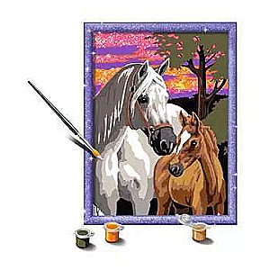 Glezna pēc numuriem 18X24cm Zirgus