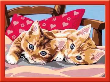Картина по номерам 18X24см Два рыжих котенка