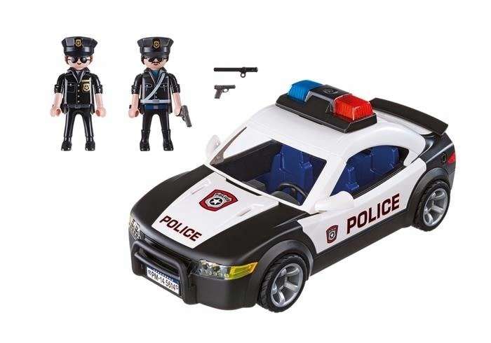 Policijas mašīna ar mirgojošām gaismām